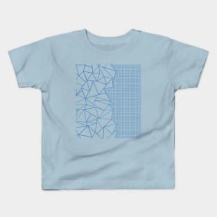 Abstract Outline Grid French Blue Kids T-Shirt